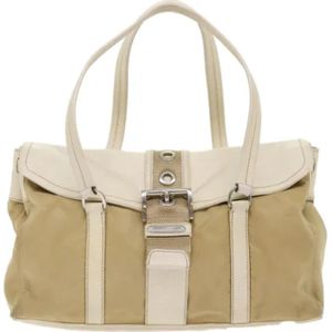 Prada Vintage, Pre-owned, Dames, Bruin, ONE Size, Beige Synthetische Prada Tas