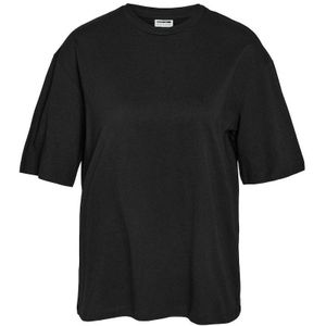 Noisy May, Tops, Dames, Zwart, XS, Hart Print Zwart T-Shirt
