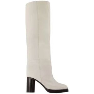 Isabel Marant, Schoenen, Dames, Wit, 37 EU, Leer, Witte Leren Laarzen, 9 cm Hak