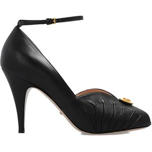 Gucci, Schoenen, Dames, Zwart, 36 EU, Leer, Leren pumps met Interlocking G-logo