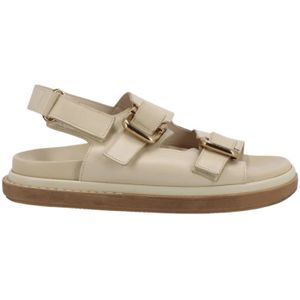 Alohas, Schoenen, Dames, Beige, 36 EU, Leer, Leren sandalen