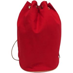 Hermès Vintage, Pre-owned, Dames, Rood, ONE Size, Katoen, Pre-owned Cotton backpacks