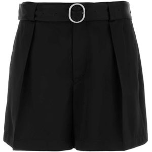 Jil Sander, Korte broeken, Heren, Zwart, M, Zwarte Viscose Bermuda Shorts