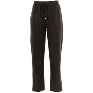 Patrizia Pepe, Broeken, Dames, Zwart, 2Xs, Polyester, Zwarte Lurex Strepen Zomer Jumpsuit Broek