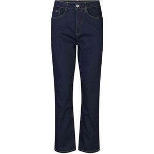 Masai, Jeans, Dames, Zwart, M, Katoen, Donkerblauwe jeans met hoge taille en uitlopende pijpen