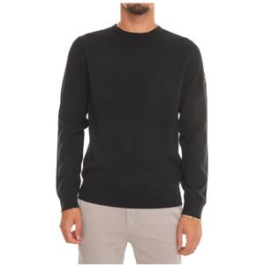 Ecoalf, Gerecyclede Ronde Hals Pullover Zwart, Heren, Maat:S