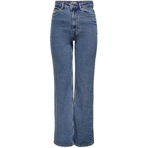 Only, Jeans, Dames, Blauw, W32 L32, Katoen, Blauwe Plain Zip Button Jeans Vrouwen