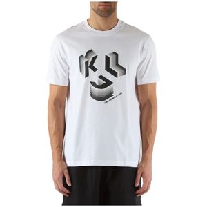 Karl Lagerfeld, Tops, Heren, Wit, S, Katoen, Biologisch Katoen Regular Fit T-shirt
