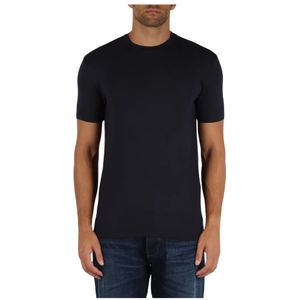 Emporio Armani, Tops, Heren, Blauw, L, Stretch Viscose Essential T-shirt