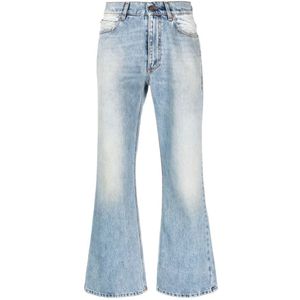Erl, Mid-Rise Flared Jeans in Denim Blauw, Heren, Maat:L