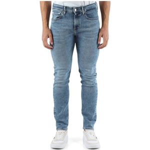 Calvin Klein Jeans, Jeans, Heren, Blauw, W31, Katoen, Skinny Fit Vijf-Pocket Jeans