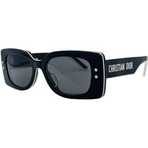 Dior, Moderne Rechthoekige Zonnebril Zwart, Dames, Maat:ONE Size