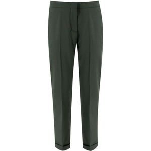 Etro, Broeken, Dames, Groen, L, Wol, Hoge Taille Cropped Broek