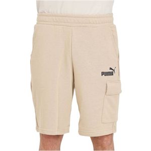 Puma, Korte broeken, Heren, Beige, XL, Katoen, Casual Shorts