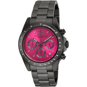 Invicta Watches, Accessoires, unisex, Grijs, ONE Size, Speedway Quartz Horloge - Roze Wijzerplaat