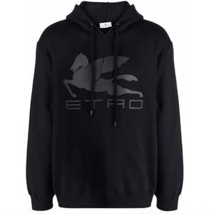 Etro, Sweatshirts & Hoodies, Heren, Zwart, L, Katoen, Katoenen Hoodie Lange Mouw