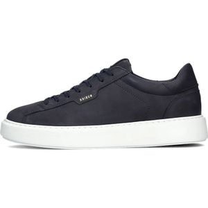 Nubikk, Schoenen, Heren, Blauw, 48 EU, Leer, Donkerblauwe Lage Top Sneakers