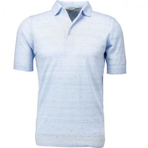 Filippo De Laurentiis, Elegante Lichtblauwe Crepe Polo Blauw, Heren, Maat:3XL