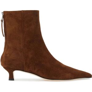 aeyde, Schoenen, Dames, Bruin, 37 EU, Suède, Suède Kitten Heel Enkellaarzen