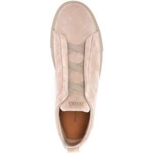 Ermenegildo Zegna, Schoenen, Heren, Beige, 41 EU, Suède, Luxe Suede Sneakers