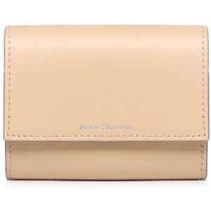 Acne Studios, Accessoires, Dames, Beige, ONE Size, Leer, Zachte Leren Trifold Portemonnee