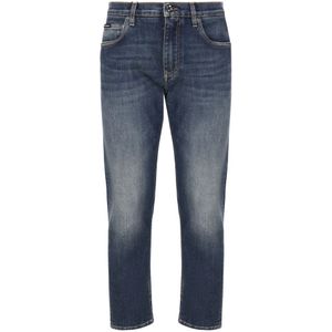 Dolce & Gabbana, Jeans, Heren, Blauw, S, Denim, Italiaanse Denim Jeans Rechte Pasvorm