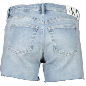 Calvin Klein, Korte broeken, Dames, Blauw, W30, Denim, Blauwe Denim Shorts met Logo Applicatie