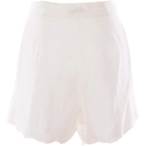 Patrizia Pepe, Korte broeken, Dames, Wit, M, Katoen, Witte Kant Zomer Shorts Vrouwen