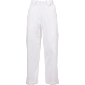 Le Tricot Perugia, Broeken, Dames, Wit, S, Katoen, Katoenen broek met elastische taille en zakken