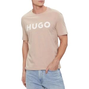 Hugo Boss, Katoenen T-Shirt Beige, Heren, Maat:XL