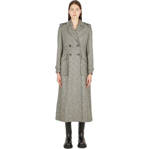 Durazzi Milano, Tweed Coat - Italiaans Mode-erfgoed Grijs, Dames, Maat:S