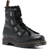 Dr. Martens, Schoenen, Dames, Zwart, 38 EU, Leer, Zwarte Veterschoenen met Faux-Fur Voering