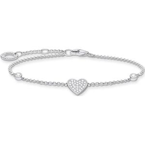 Thomas Sabo, Hart Steen Armband 925 Sterling Zilver Grijs, Dames, Maat:ONE Size