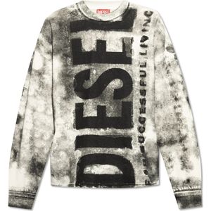 Diesel, S-Bunt-Bisc sweatshirt Wit, Heren, Maat:M