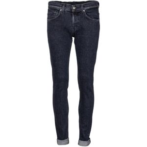 Dondup, Jeans, Heren, Zwart, W31, Denim, Slim-Fit Stretch Denim Jeans