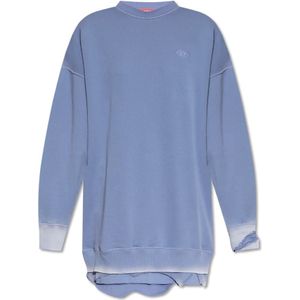 Diesel, Sweatshirts & Hoodies, Dames, Blauw, XS, Katoen, Lange sweatshirt D-Rollege