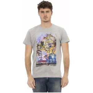Trussardi, Grijze Katoenen T-Shirt met Voorkant Print Grijs, Heren, Maat:3XL