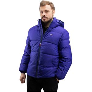 Tommy Hilfiger, Jassen, Heren, Paars, L, Polyester, Heren Puffer Jas Paars Regular Fit