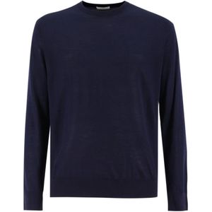 Ballantyne, Sweatshirts & Hoodies, Heren, Blauw, 2Xl, Wol, Heren Wol Crew Neck Sweater