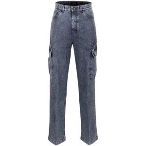 Moorer, Jeans, Dames, Blauw, W25, Denim, Japanse Denim Cargo Broek