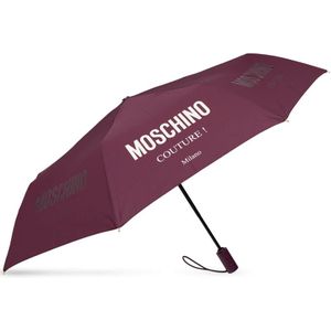 Moschino, Paraplu met logo Paars, unisex, Maat:ONE Size
