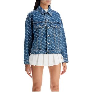 Alexander Wang, Jassen, Dames, Blauw, M, Denim, Logo Denim Jack