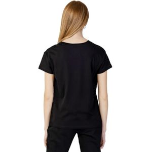 Armani Exchange, Tops, Dames, Zwart, L, Katoen, Lente/Zomer Dames T-Shirt 100% Katoen