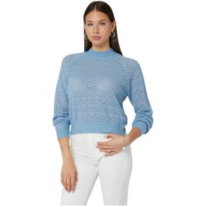 Guess, Truien, Dames, Blauw, M, Wol, Ronde Hals Sweater