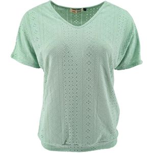 Fos, Blouses & Shirts, Dames, Groen, M, Polyester, Bella-Broderie Stretch Mint