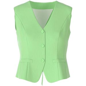 Marc Cain, Stijlvol Nauwsluitend Linnen Vest Groen, Dames, Maat:XL