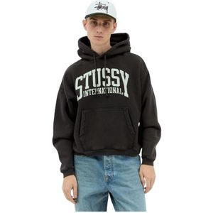 Stüssy, Sweatshirts & Hoodies, Heren, Zwart, S, Katoen, Logo Print Hoodie