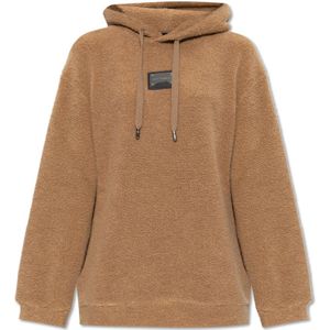 Dolce & Gabbana, Sweatshirts & Hoodies, Dames, Bruin, S, Wol, Fleece hoodie