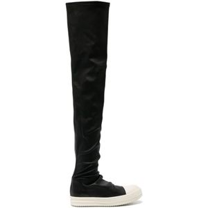 Rick Owens, Schoenen, Dames, Zwart, 36 EU, Leer, Zwarte Leren Kous Bovendelen