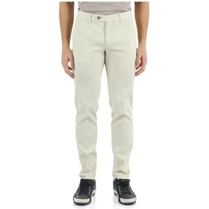 Michael Coal, Broeken, Heren, Beige, W38, Katoen, Slim Fit Katoen Stretch Broek